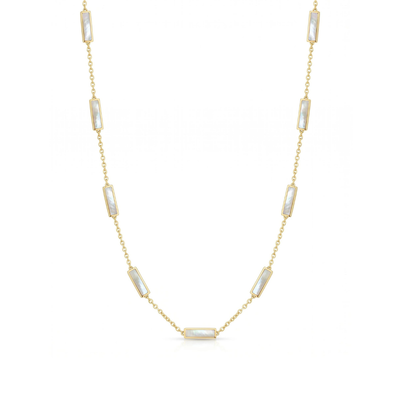 Tara Mikolay Mother of Pearl Inlay Bars Necklace