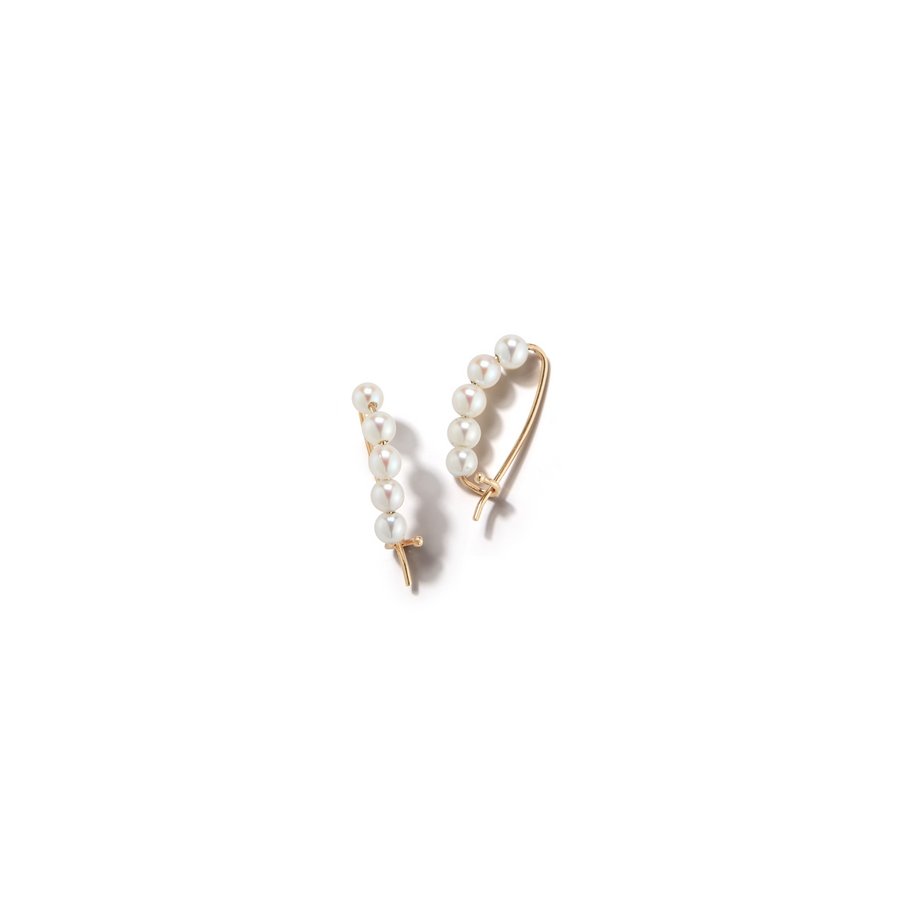 Mizuki Small Pearl Safety Pin Earrings