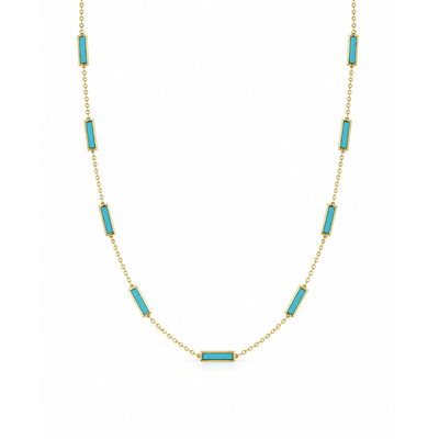 Tara Mikolay Turquoise Inlay Bars Necklace