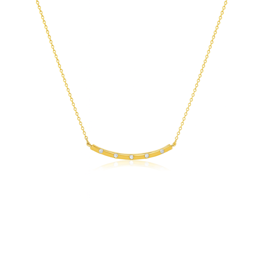 Tara Mikolay Curved Bar Diamond Necklace