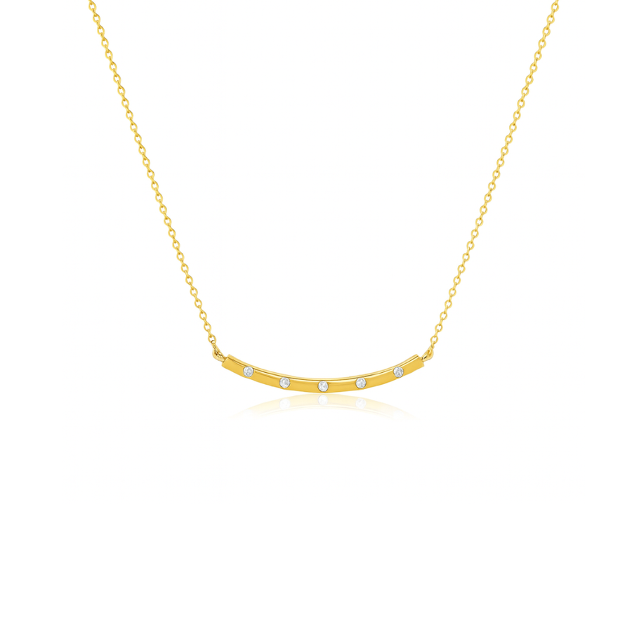 Tara Mikolay Curved Bar Diamond Necklace