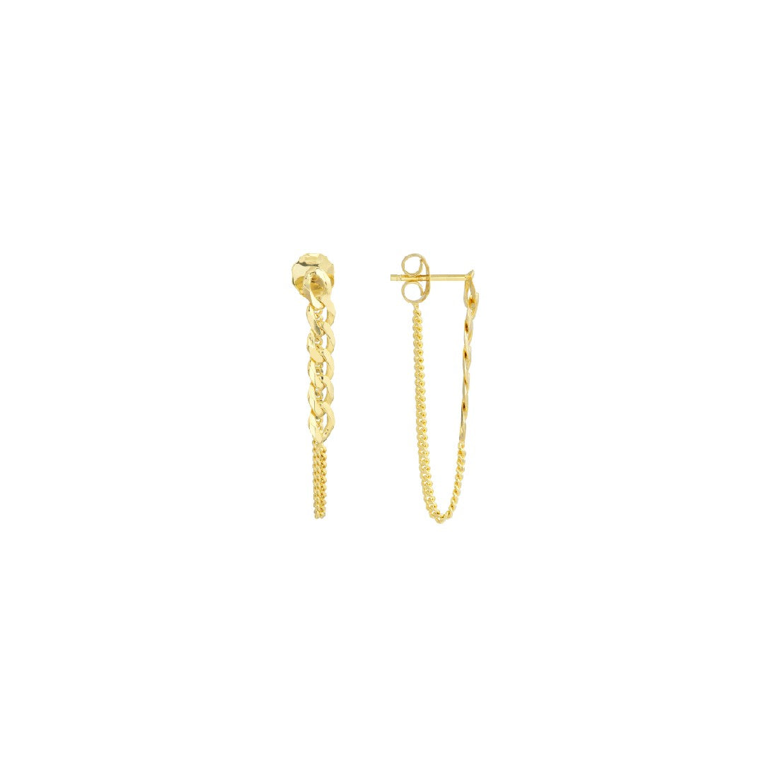 50/50 Curb Chain Front-to-Back Earrings