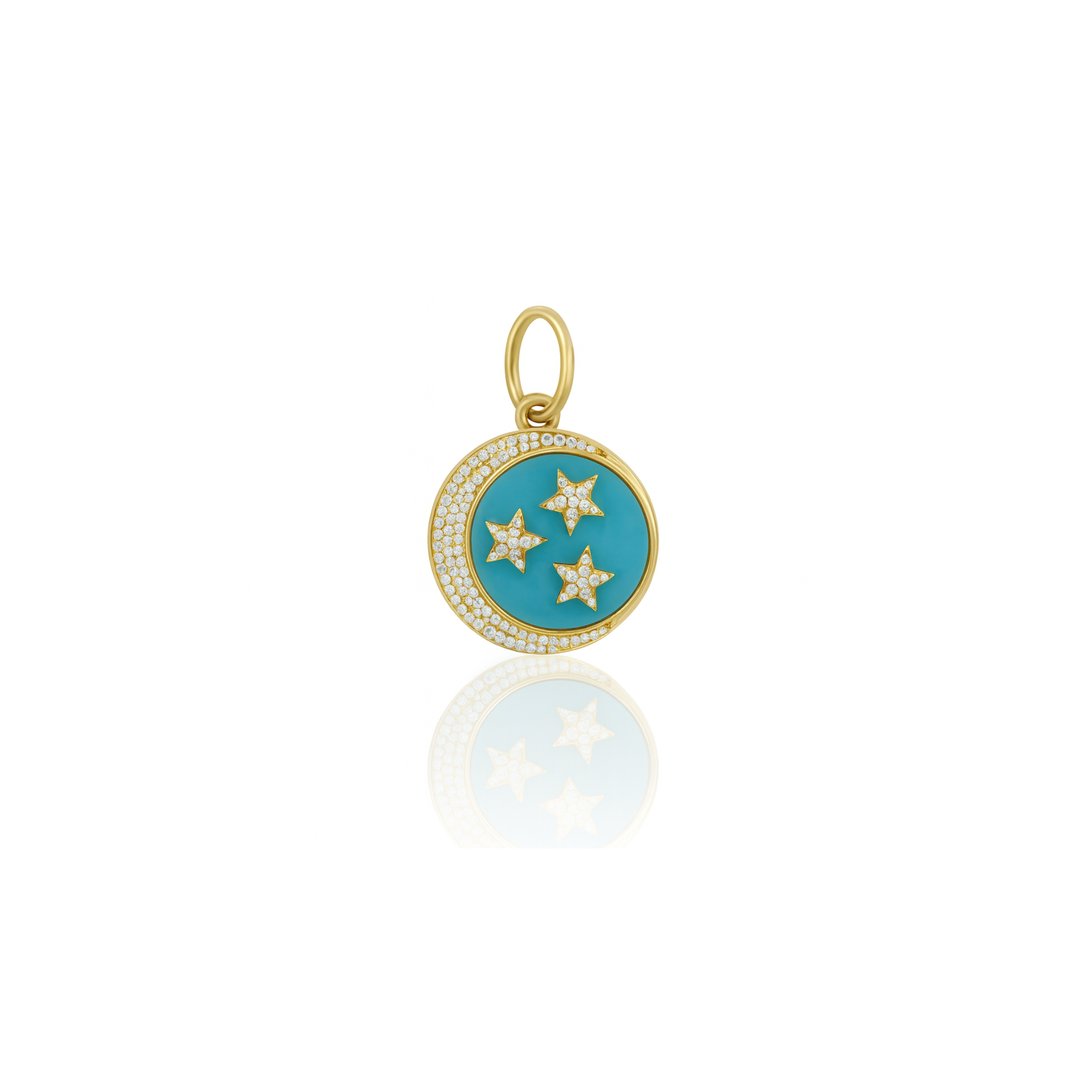 Tara Mikolay Diamond Celestial Turquoise Disc Charm