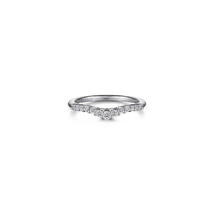 Gabriel & Co. Curved Shared Prong Diamond Wedding Band