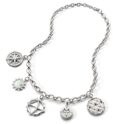 Monica Rich Kosann Audrey Link Charm Necklace in Sterling Silver