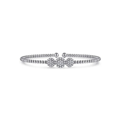 Gabriel & Co. Three Pave Diamond Stations Bujukan Bracelet