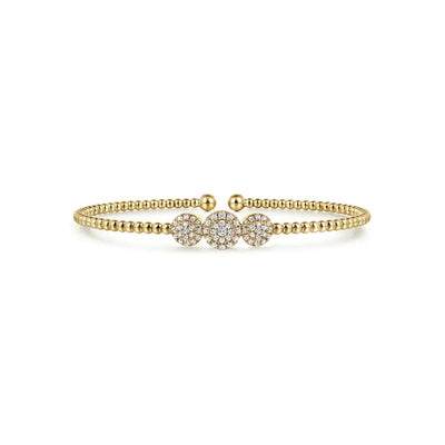 Gabriel & Co. Three Pave Diamond Stations Bujukan Bracelet