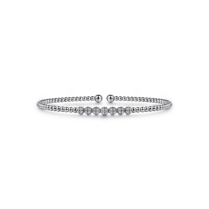 Gabriel & Co. Bujukan Bead and Cluster Diamond Bangle