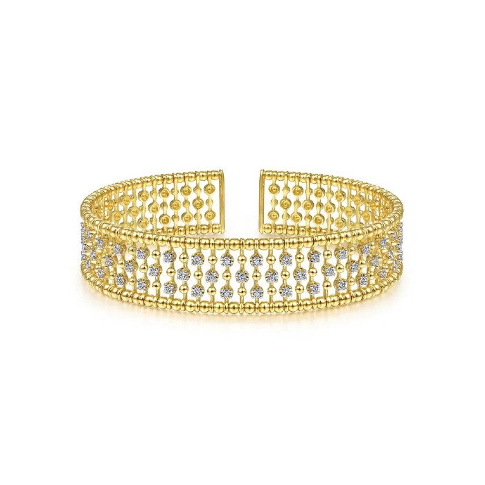 Gabriel & Co. Wide Diamond Cage Cuff Bracelet