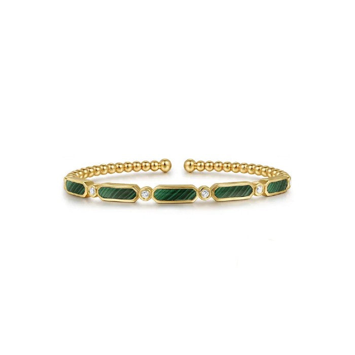 Gabriel & Co. Malachite & Diamond Bujukan Bangle