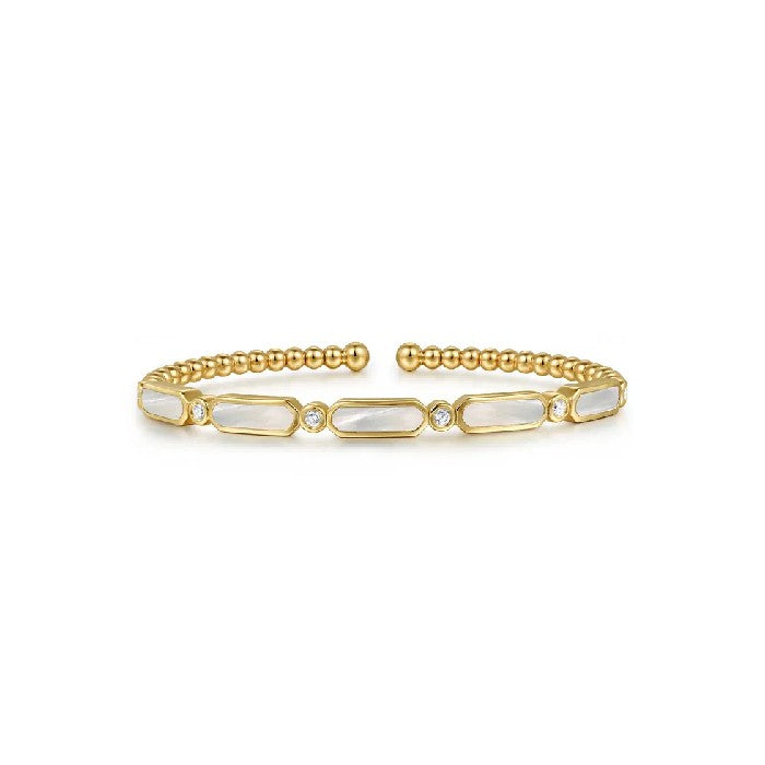 Gabriel & Co. Mother of Pearl & Diamond Bujukan Bangle