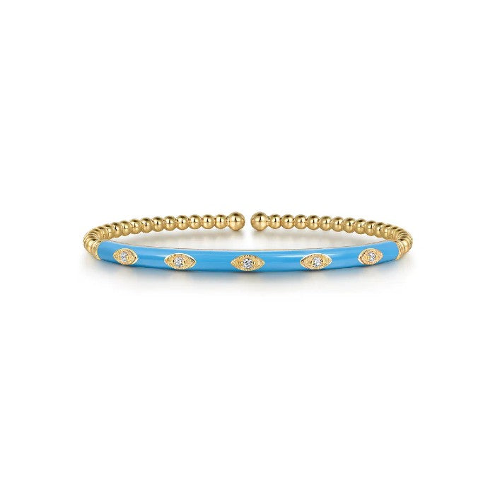 Gabriel & Co. Bujukan Enamel Diamond Split Bangle