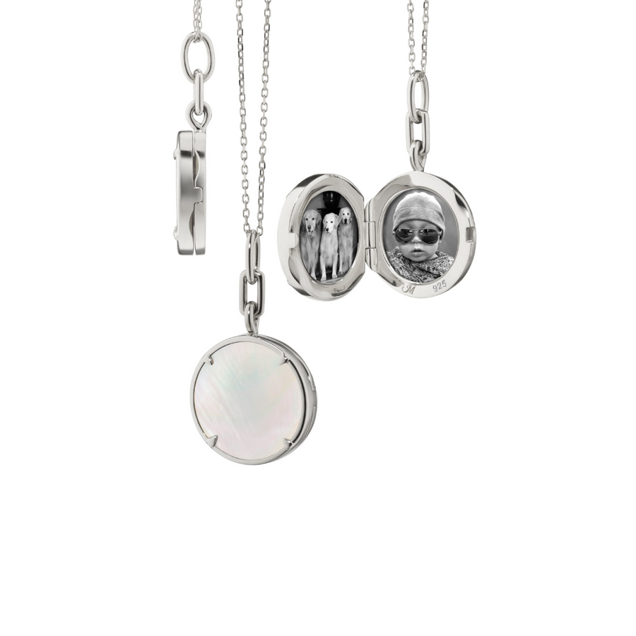 Monica Rich Kosann Brooke Slim Sterling Silver Locket Necklace
