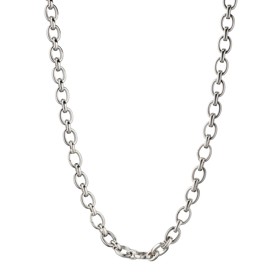 Monica Rich Kosann Audrey Link Charm Necklace in Sterling Silver