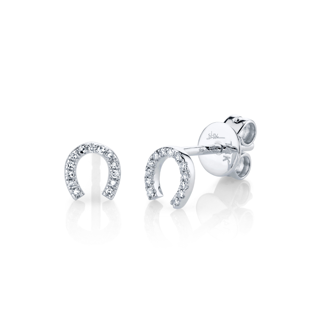 Shy Creation Diamond Horseshoe Studs
