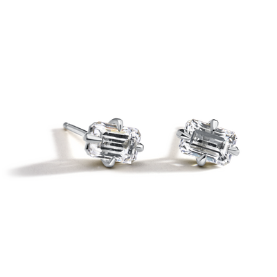 Emerald Cut Diamond Studs