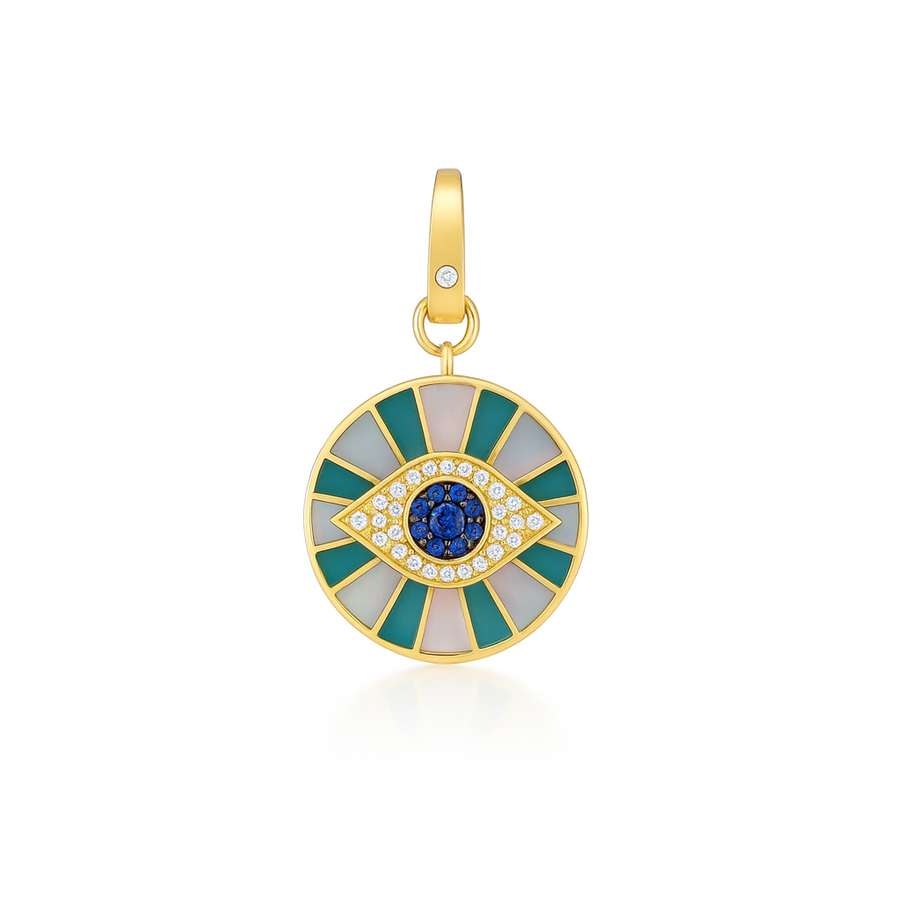 Tara Mikolay Gemstone Evil Eye Disc Charm
