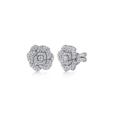 Gabriel & Co. Diamond Floral Stud Earrings