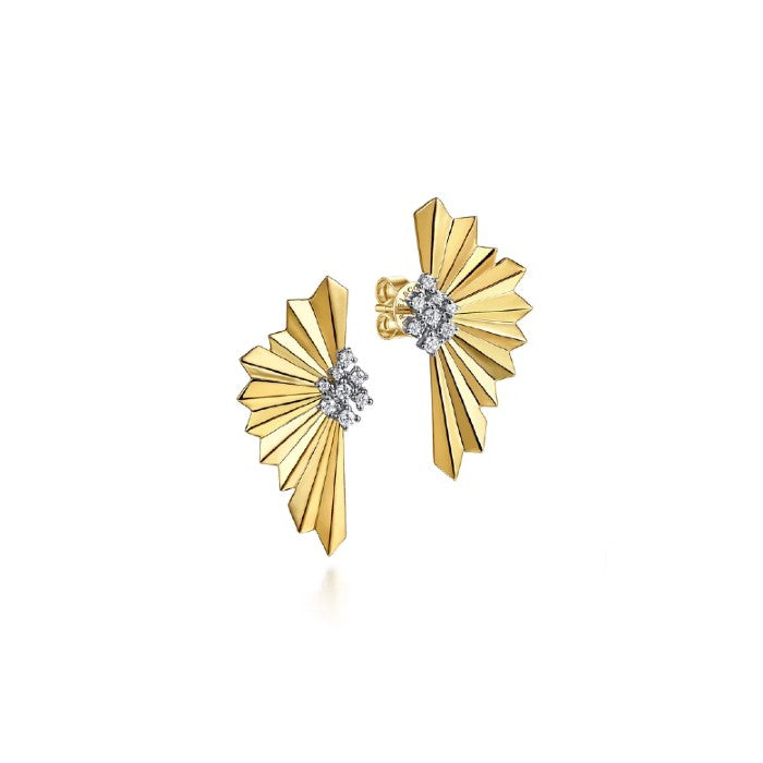 Gabriel & Co. Fanned Earrings with Diamonds