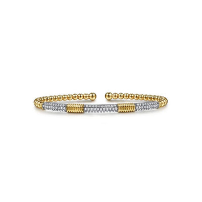 Gabriel & Co. Fluted Stations Diamond Bujukan Bangle