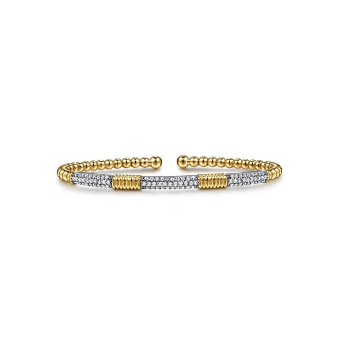 Gabriel & Co. Fluted Stations Diamond Bujukan Bangle