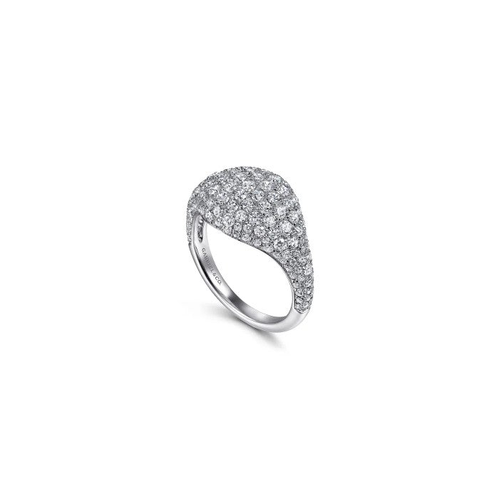 Gabriel & Co. Pave Diamond Signet Ring