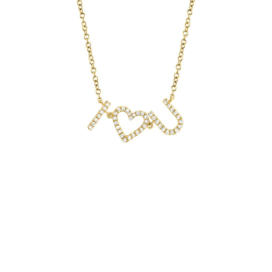 Shy Creation Diamond "I Heart U" Necklace
