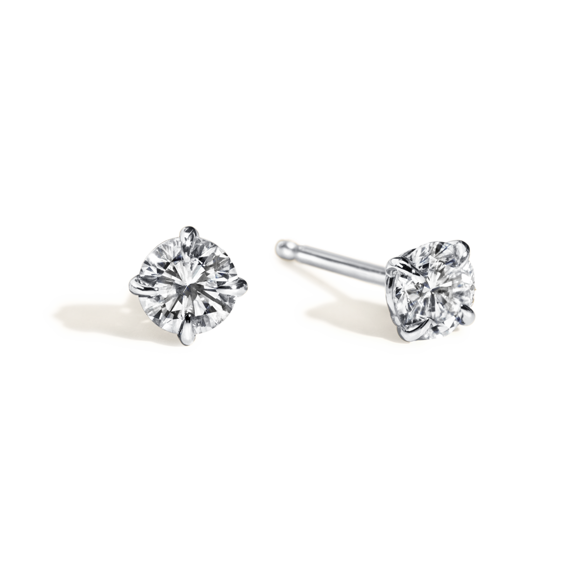 Round Diamond 4 Prong Stud Earrings