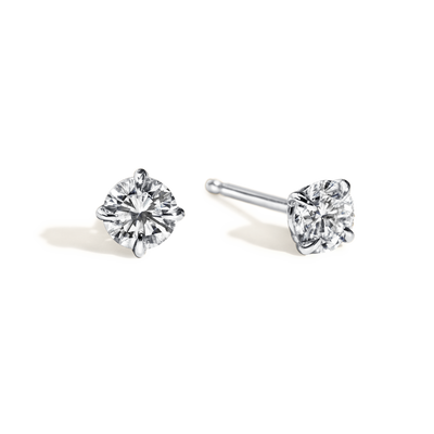 Round Diamond 4 Prong Stud Earrings