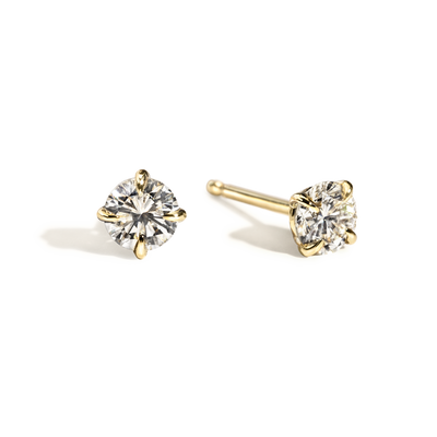 Round Diamond 4 Prong Stud Earrings