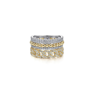 Gabriel & Co. Two-Tone Diamond Layered Ring
