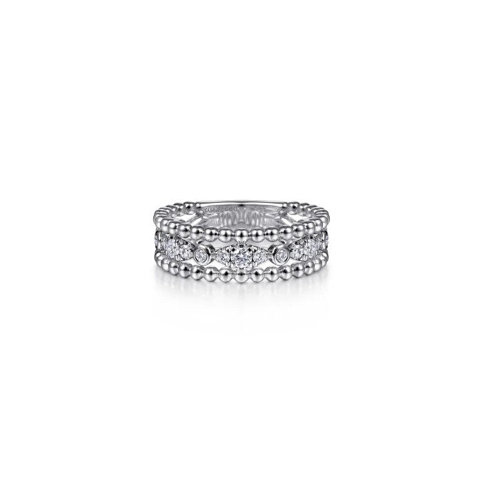 Gabriel & Co. White Sapphire Bujukan Layered Ring