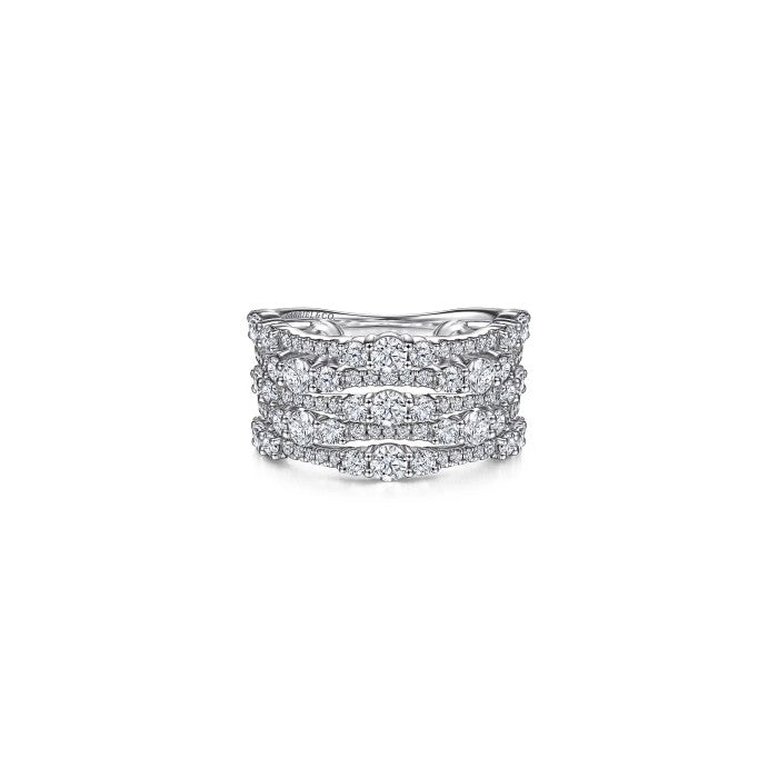 Gabriel & Co. Multi Row Diamond Ring