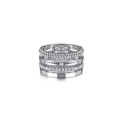 Gabriel & Co. Bujukan White Sapphire Layered Ring