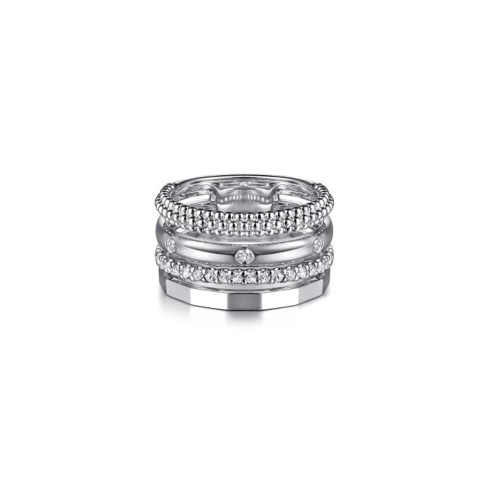 Gabriel & Co. Bujukan White Sapphire Layered Ring