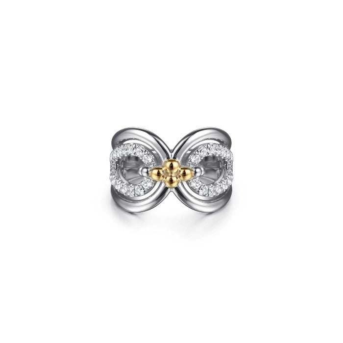 Gabriel & Co. White Sapphire Link Ring