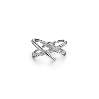 Gabriel & Co. Graduating Diamond Spike Criss Cross Ring