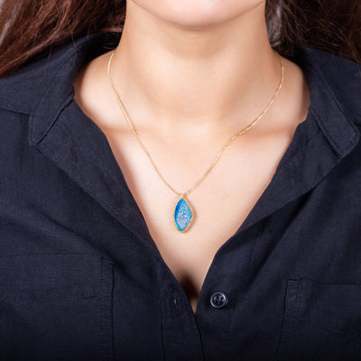 AMÁLI Australian Opal Free Form Pendant Necklace