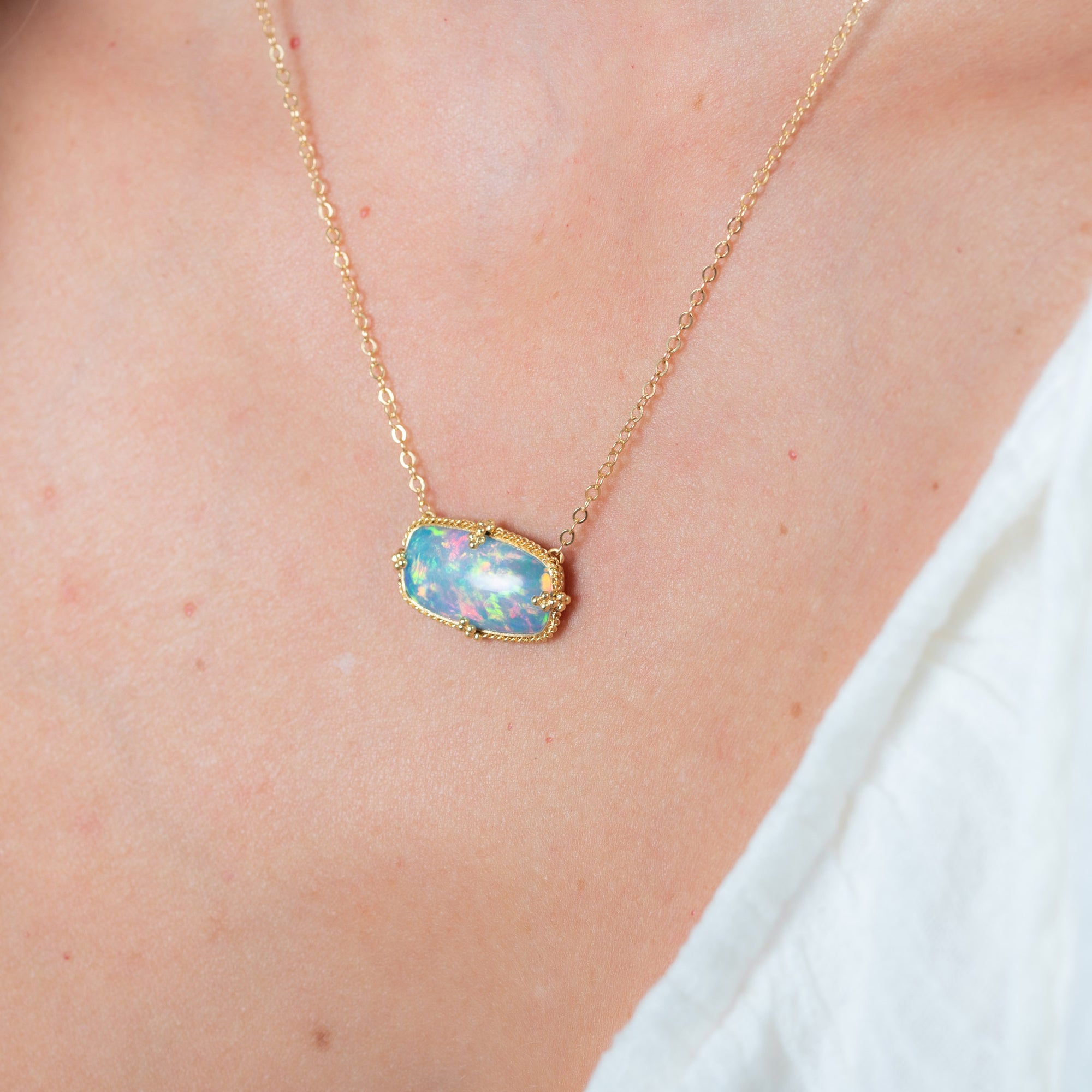 Amáli Ethiopian Opal Pendant Necklace