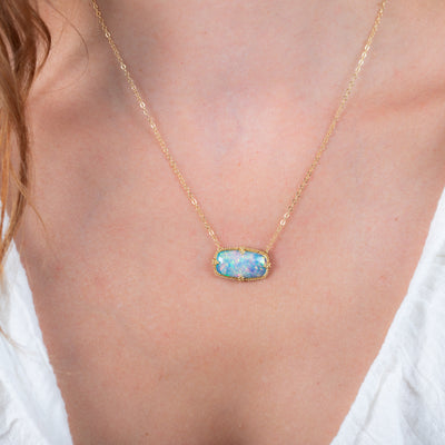 Amáli Ethiopian Opal Pendant Necklace