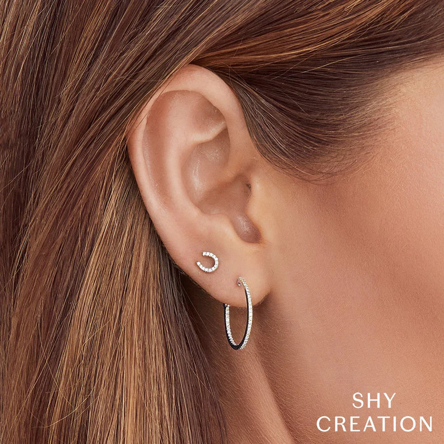 Shy Creation Diamond Horseshoe Studs