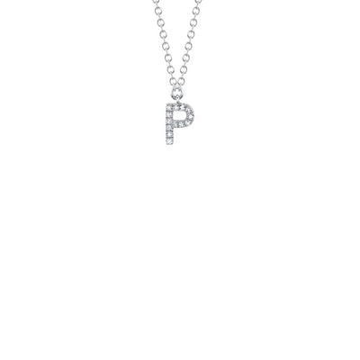 Shy Creation Small Diamond Initial Necklace