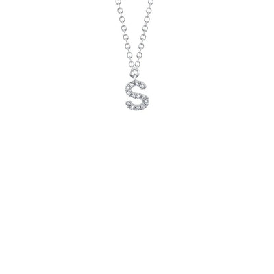Shy Creation Small Diamond Initial Necklace