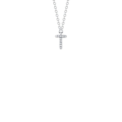 Shy Creation Small Diamond Initial Necklace