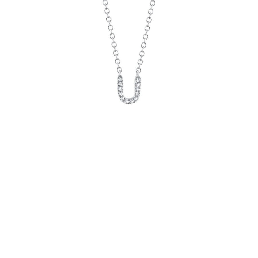 Shy Creation Small Diamond Initial Necklace