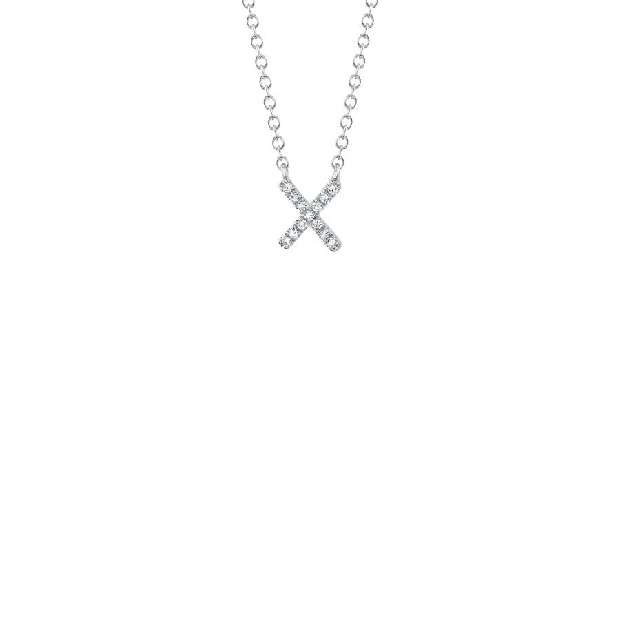 Shy Creation Small Diamond Initial Necklace