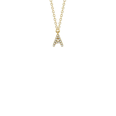 Shy Creation Small Diamond Initial Necklace