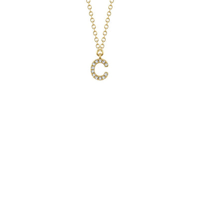 Shy Creation Small Diamond Initial Necklace