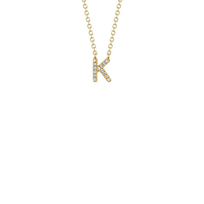 Shy Creation Small Diamond Initial Necklace