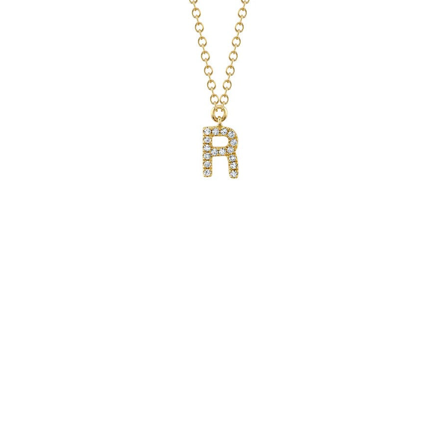Shy Creation Small Diamond Initial Necklace